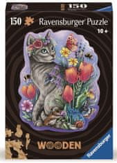 Ravensburger 120007579 Dřevěné puzzle Kouzelná kočka 150 dílků