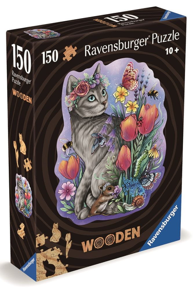 Levně Ravensburger 120007579 Dřevěné puzzle Kouzelná kočka 150 dílků