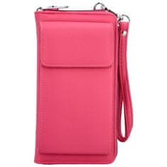 Paolo Bags Módní dámská koženková taštička na doklady a mobilní telefon Simon, výrazná růžová
