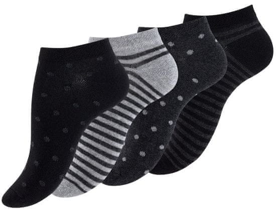 Vincent Creation® Vincent Creation Ponožky dámské kotníčkové DOT STRIPE - 4 páry