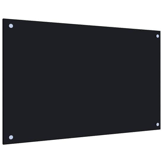 Vidaxl Kuchyňský panel černý 80 x 50 cm tvrzené sklo