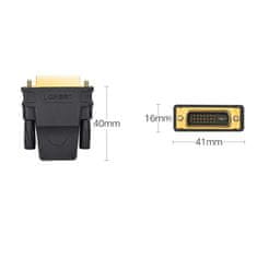 Ugreen Ugreen HDMI (samice) - DVI 24+1 (samec) adaptér FHD 60 Hz černý (20124)