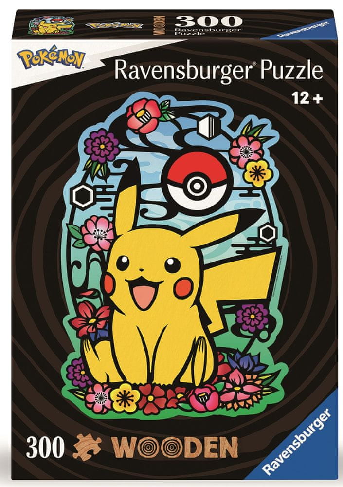 Levně Ravensburger 120007616 Dřevěné puzzle Pikachu 300 dílků