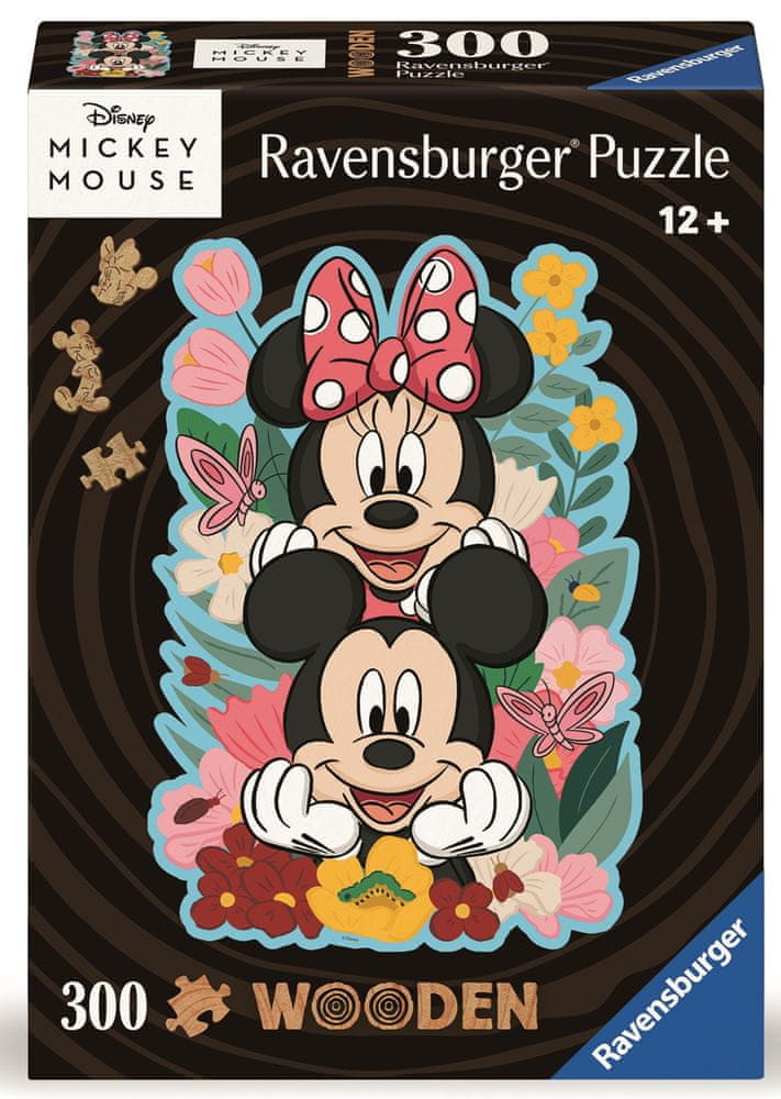 Levně Ravensburger 120007623 Dřevěné puzzle Disney: Mickey a Minnie 300 dílků