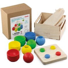 Ulanik Montessori sada “Dřevěné kelímky a kuličky” základní sada