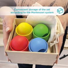 Ulanik Montessori sada “Dřevěné kelímky a kuličky” základní sada