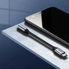Ugreen Adaptér pro sluchátka Ugreen z 3,5 mm mini jack na USB-C 10 cm šedý (30632)