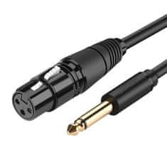 Ugreen Ugreen audio kabel mikrofonní kabel XLR (samice) - 6,35 mm jack (samec) 5 m (AV131)