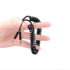 DUDAO Dudao dlouhý natahovací kabel AUX mini jack 3,5 mm pružinový 150 cm bílý (L12 bílý)