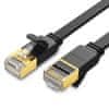 Plochý síťový kabel Ugreen Ethernet RJ45 Cat 7 STP LAN 10 Gbps 3 m černý (NW106 11262)