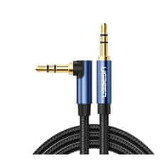 Ugreen Ugreen úhlový kabel AUX 2 x mini jack 3,5 mm 1,5 m modrý (AV112)