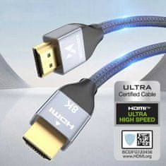WOZINSKY Kabel Wozinsky HDMI 2.1 8K 60 Hz 48 Gb/s / 4K 120 Hz / 2K 144 Hz 1 m stříbrný (WHDMI-10)