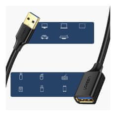 Ugreen Prodlužovací kabel Ugreen USB 3.0 (samice) - USB 3.0 (samec) 1m černý (10368)