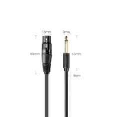 Ugreen Ugreen audio kabel mikrofonní kabel XLR (samice) - 6,35 mm jack (samec) 3 m (AV131)
