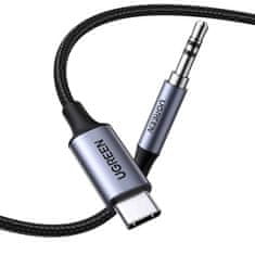 Ugreen Ugreen stereo audio kabel AUX 3,5 mm mini jack - USB typ C pro tablet a telefon 1 m černý (CM450 20192)