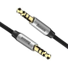 BASEUS Baseus Yiven M30 stereo audio kabel AUX 3,5 mm mini jack 1 m stříbrný/černý (CAM30-BS1)