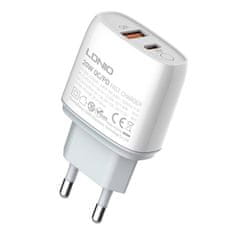 LDNIO Nástěnná nabíječka LDNIO A2424C USB, USB-C 20W + USB-C - Lightning kabel
