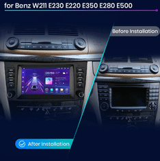 2GB RAM Android Autorádio Mercedes Benz E-Class W211 2002-2009 CLS-CLK-G-Class W463 W209 W219 s GPS navigací, Bluetooth, WIFI, 2x USB, Parkovací kamera zdarma