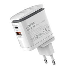 LDNIO Nástěnná nabíječka LDNIO A2423C USB, USB-C + kabel Lightning