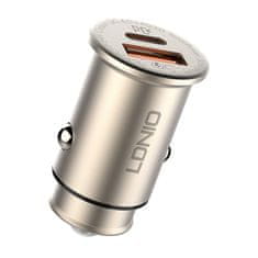 LDNIO C506Q USB, USB-C nabíječka do auta + kabel Lightning