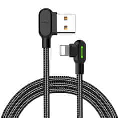 Mcdodo Úhlový kabel USB Lightning Mcdodo CA-4671 LED, 1,2 m (černý)