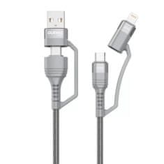 DUDAO USB kabel Dudao L20xs 4v1 USB-C / Lightning / USB-A 2,4A, 1 m (šedý)