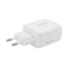 Ricomm Nástěnná nabíječka 65W GaN Ricomm RC652 EU, 2xUSB-C + 2,1m kabel USB-C