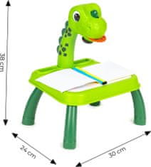 EcoToys Kreslící tabule s projektorem Dinosaurus zelený