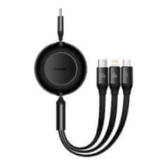 BASEUS Bright Mirror 4, kabel USB-C 3 v 1 pro micro USB / USB-C / Lightning 100 W / 3,5 A 1,1 m (černý)
