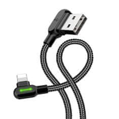 Mcdodo Úhlový kabel USB Lightning Mcdodo CA-4671 LED, 1,2 m (černý)