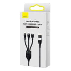 BASEUS Kabel USB 3v1 Baseus Flash Series 2, USB-C + micro USB + Lightning, 100 W, 1,2 m (černý)