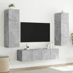 Vidaxl Nástěnné TV skříňky s LED 2 ks betonově šedé 60 x 35 x 31 cm