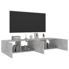 Vidaxl Nástěnné TV skříňky s LED 2 ks betonově šedé 80 x 35 x 31 cm