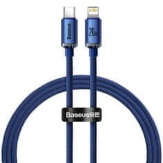 BASEUS Crystal kabel USB-C na Lightning, 20W, 1,2 m (modrý)