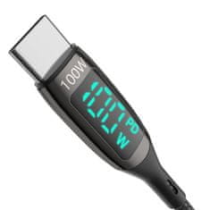 Blitzwolf Kabel USB-C na USB-C BlitzWolf BW-TC23, s displejem, 100 W, 1,8 m (černý)