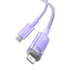 BASEUS Rychlonabíjecí kabel Baseus USB-C na Lightning Explorer Series 2m, 20W (fialový)