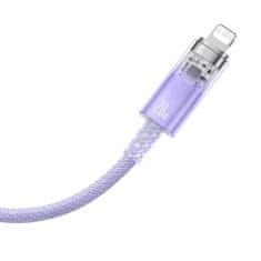 BASEUS Rychlonabíjecí kabel Baseus USB-C na Lightning Explorer Series 2m, 20W (fialový)