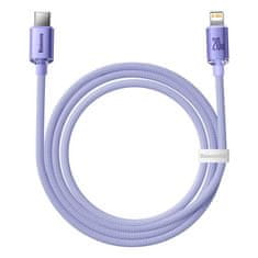 BASEUS Crystal Shine kabel USB-C na Lightning, 20W, PD, 1,2m (fialový)