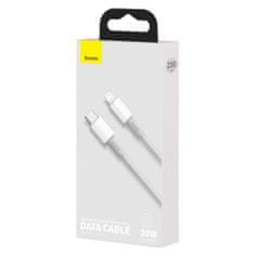 BASEUS Kabel USB-C na Lightning Baseus High Density Braided, 20W, PD, 2m (bílý)