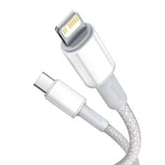 BASEUS Kabel USB-C na Lightning Baseus High Density Braided, 20W, PD, 2m (bílý)