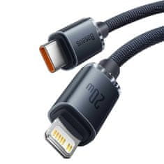 BASEUS Crystal kabel USB-C na Lightning, 20W, PD, 1,2 m (černý)