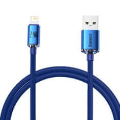 BASEUS Crystal Shine kabel USB na Lightning, 2,4A, 1,2m (modrý)