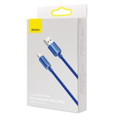 BASEUS Crystal Shine kabel USB na Lightning, 2,4A, 1,2m (modrý)