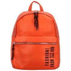 Turbo Bags Trendový dámský koženkový batoh s potiskem Lia, oranžový