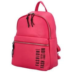 Turbo Bags Trendový dámský koženkový batoh s potiskem Lia, fuchsiový