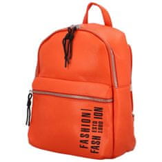 Turbo Bags Trendový dámský koženkový batoh s potiskem Lia, oranžový
