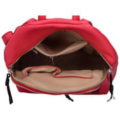 Turbo Bags Trendový dámský koženkový batoh s potiskem Lia, fuchsiový