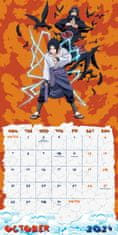 CurePink Oficiální nástěnný kalendář 2024 Naruto Shippuden s plakátem (SQ 30,5 x 30,5|61 cm)