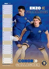 CurePink Oficiální nástěnný kalendář 2024: FC Chelsea (A3 29,7 x 42 cm)