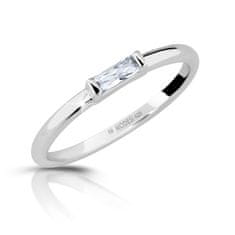 Modesi Minimalistický stříbrný prsten se zirkonem M01012 (Obvod 54 mm)